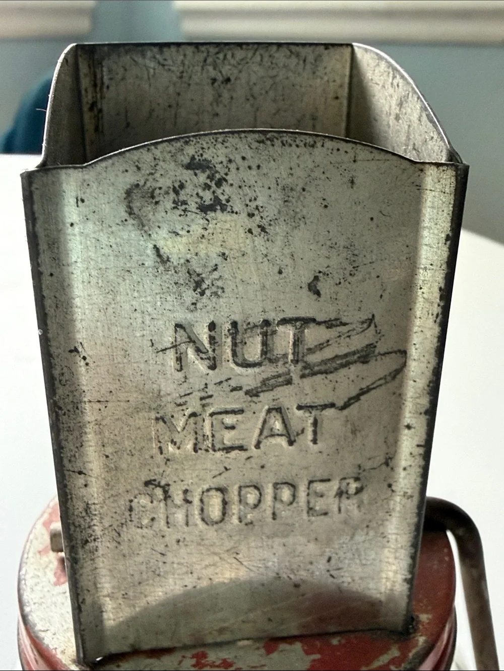 Vintage 1950s Androck Nut Meat Chopper Manual Kitchen Grinder -  Glass & Metal